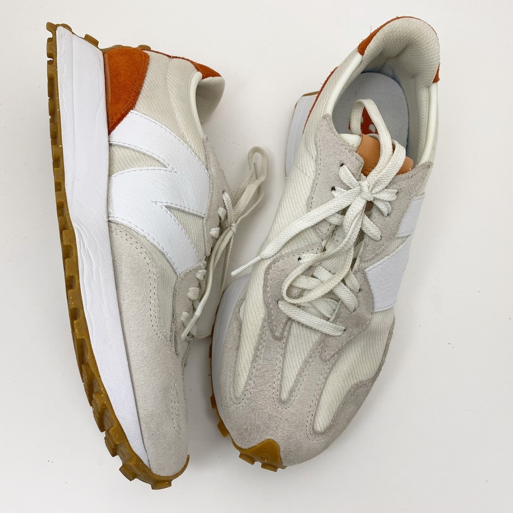 New Balance 327 Retro Suede Sneakers Womens 9 Sea Salt White Rust Oxide